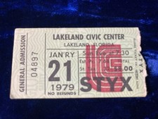 Vintage 1979 STYX Concert Ticket