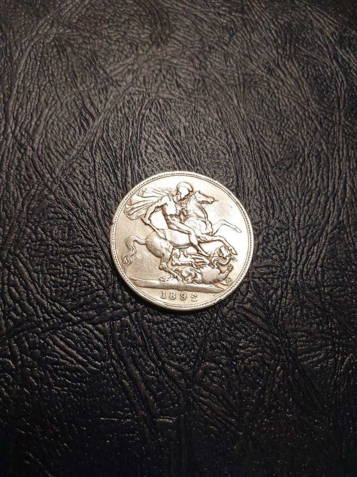 Corona de plata cabeza jubileo reina Victoria de Gran Bretaña 1892 Foto 2 de 2