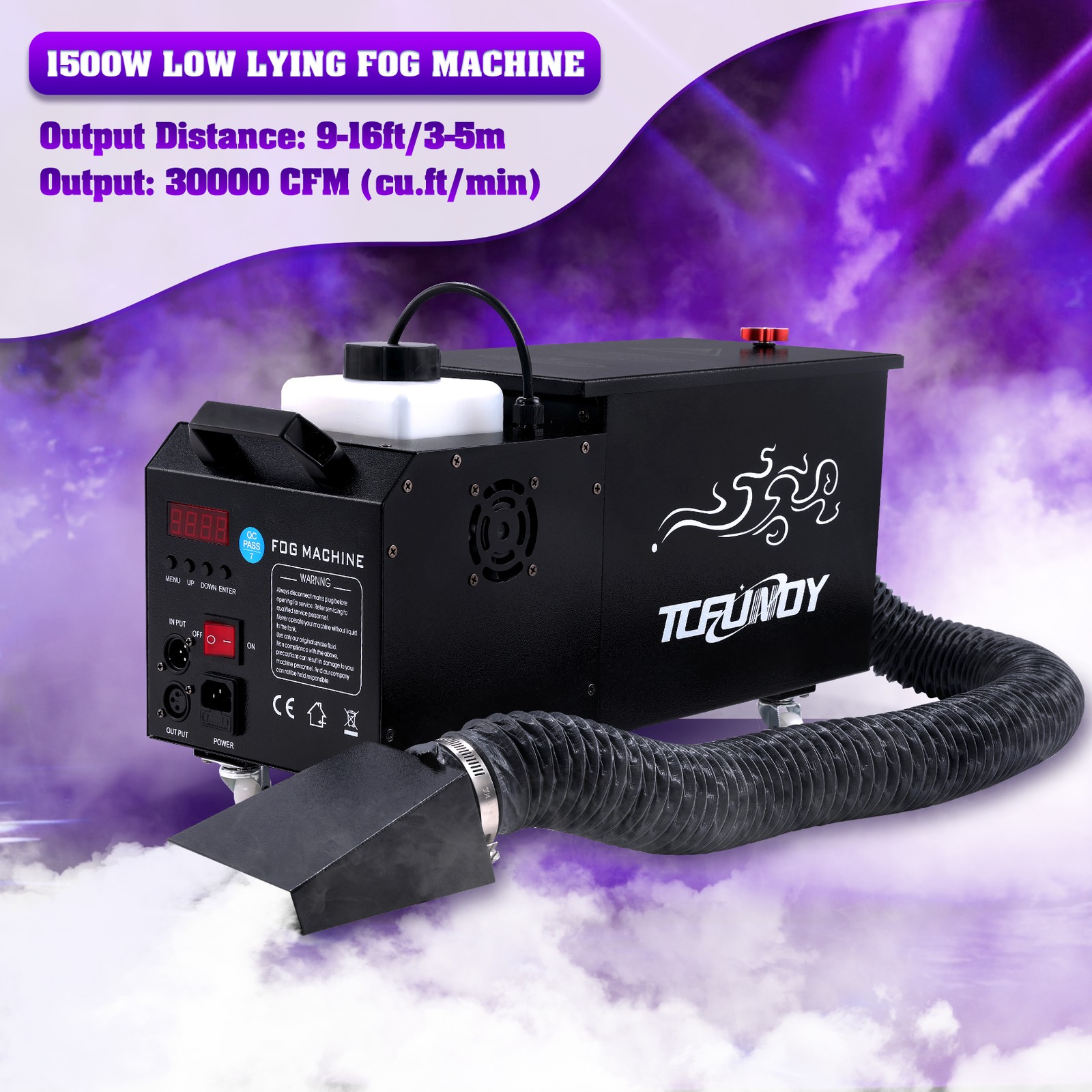 1500W Low Lying Water Mist Machine Halloween Stage Ground Fogger With DMX Remote