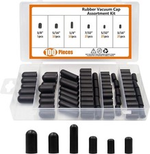  100 Pcs Carburetor  Vacuum Rubber Cap Plug Assortment Kit Intake Vacuum Lines