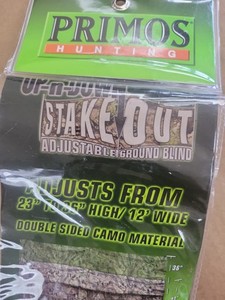 Primos Hide Up-N-Down Stake Out Adjustable Ground Blind. 23"-36" High 12" Wide