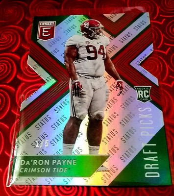 #d 1/5 Da'RON PAYNE RC 1st PRINT 2018 Elite Draft Picks EMERALD Status DIE-CUT