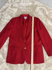 Vintage Pendleton USA Made 100% Virgin Wool Red Blazer Jacket Women’s 16