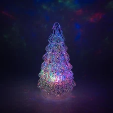 Mercury Glass Christmas Tree with Dynamic Colorful Light with Timer -Light up...