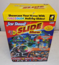 Star Shower Slide Show LED Holiday Projector Light 12 Slides Christmas Halloween