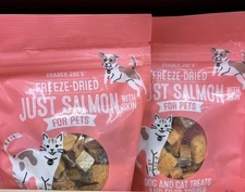 2  Packs Trader Joe’s Just Freeze Dried Just Salmon For Pets 🐶🐱