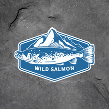 Wild Salmon Sticker Vinyl Decal Fishing Trout Mountain Outdoors Fish
