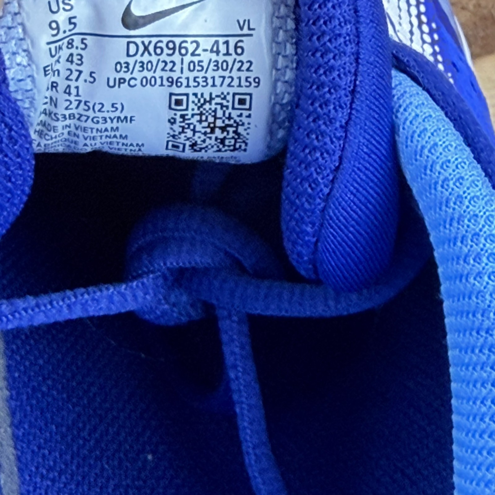 Nike Alpha Huarache Elite 4 Low MCS Baseball Cleats Men 9.5 Blue DX6962-416 New