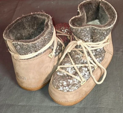 LUXUS IKKII Leder Schnee Pailletten Stiefel, Größe 42, Neuwertig, NP: 289€ - Bild 1 von 4