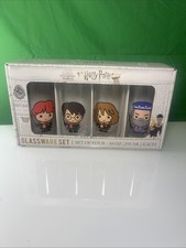Harry Potter Wizarding World Glassware SET OF 4 TUMBLERS Harry Potter 10 oz