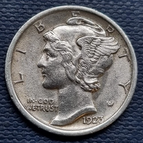 1923 Mercury Dime 10c High Grade AU - UNC About Uncirculated #94625