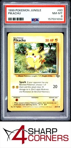 1999 POKEMON JUNGLE #60 PIKACHU PSA 8