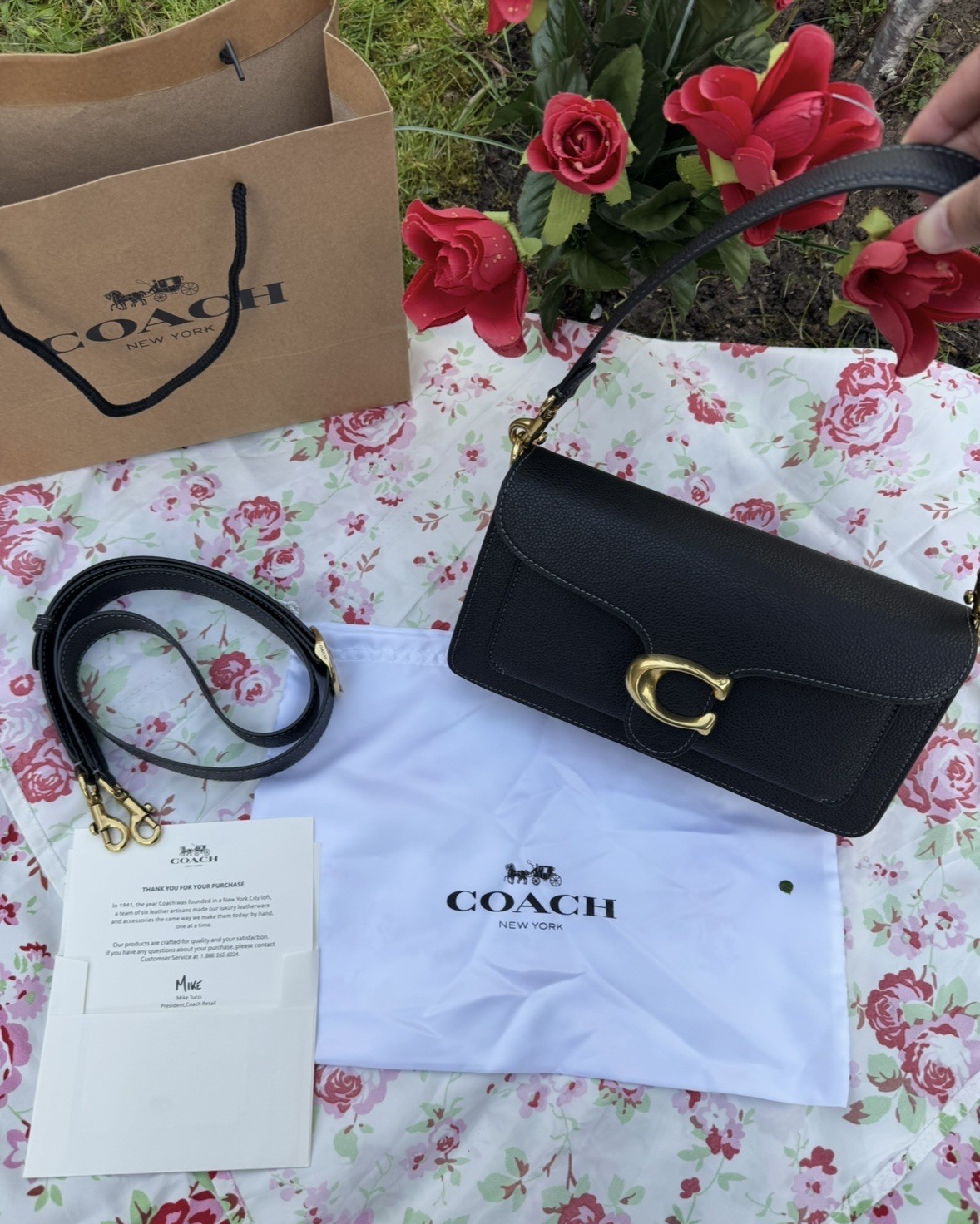 Coach Tabby 26 Black Leather Shoulder Crossbody Bag