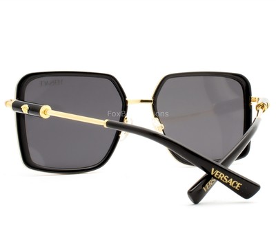 NEW VERSACE SQUARE SUNGLASSES VE2261 100287 BALCK MOD 2261 1002/87 GOLD EYEWEAR VERSACE NEW VERSACE VE2261 100287 BLACK MOD 2261 1002/87  main image 4