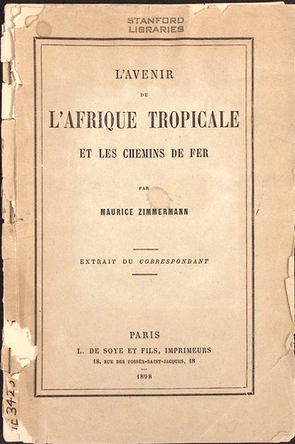1898 L'Avenir de l'Afrique Tropicale et les Chemins de Fer FRENCH