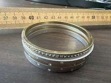 Brazaletes Swarovski Diamantes Oro/Plata Circonita Cúbica Juego de 4 Todos Firmados Sin Caja