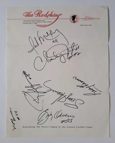 1974 Washington Redskins x7 Team-Signed Vintage Letterhead CHARLEY TAYLOR Owens+