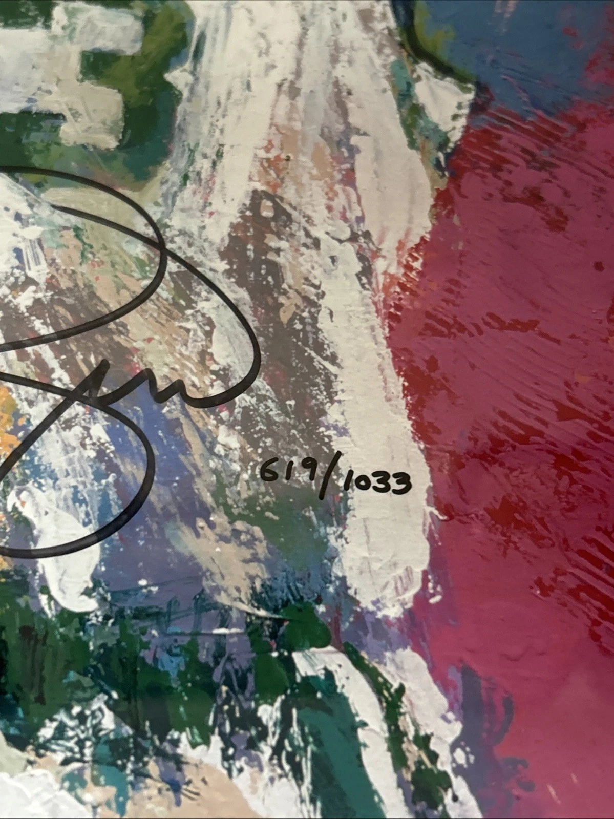 Larry Bird 33 for 3 Original Leroy Neiman Collection Hand