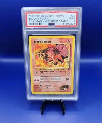 Brock's Vulpix 37/132 Wizard Gold Stamp Promo Gym Challenge Pokemon Card PSA 9