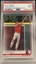 2019 Panini Topps Mike Trout Leaping-Advanced Stat PSA 9 Angels MLB 69/150