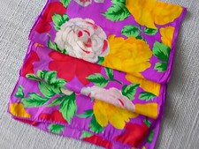 Vintage Careta Silk Scarf Floral print Made in Japan 57" long