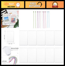 10 Sets Clear Photo Card Holder Keychain, 3" Plastic Topload Sleeves for Kpop
