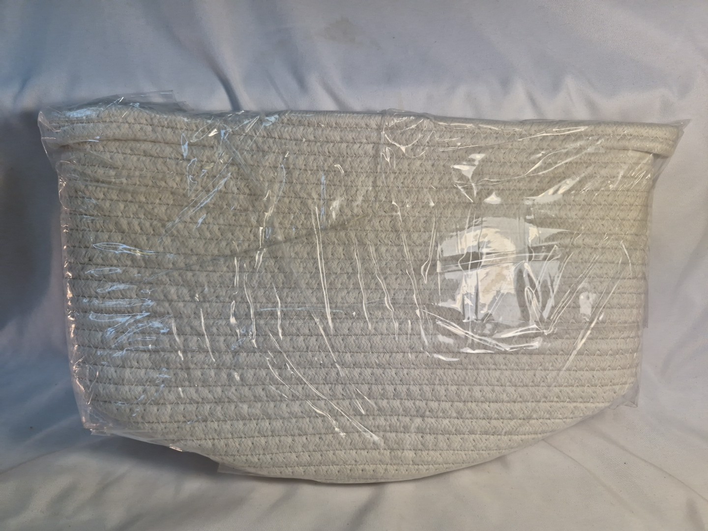 Borsa portaoggetti per cani in cotone crema foto 3