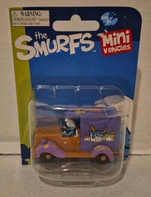 The Smurfs Mini Vehicles Paint Truck Die-Cast Smurf Figure Seal New Rare 2013