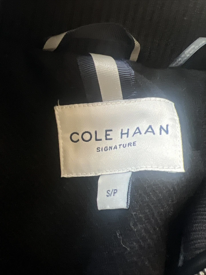 Cole Haan Signature Men's Wool Twill Long Coat with knit Bib Charcoal Size Small - Image 2 of 4