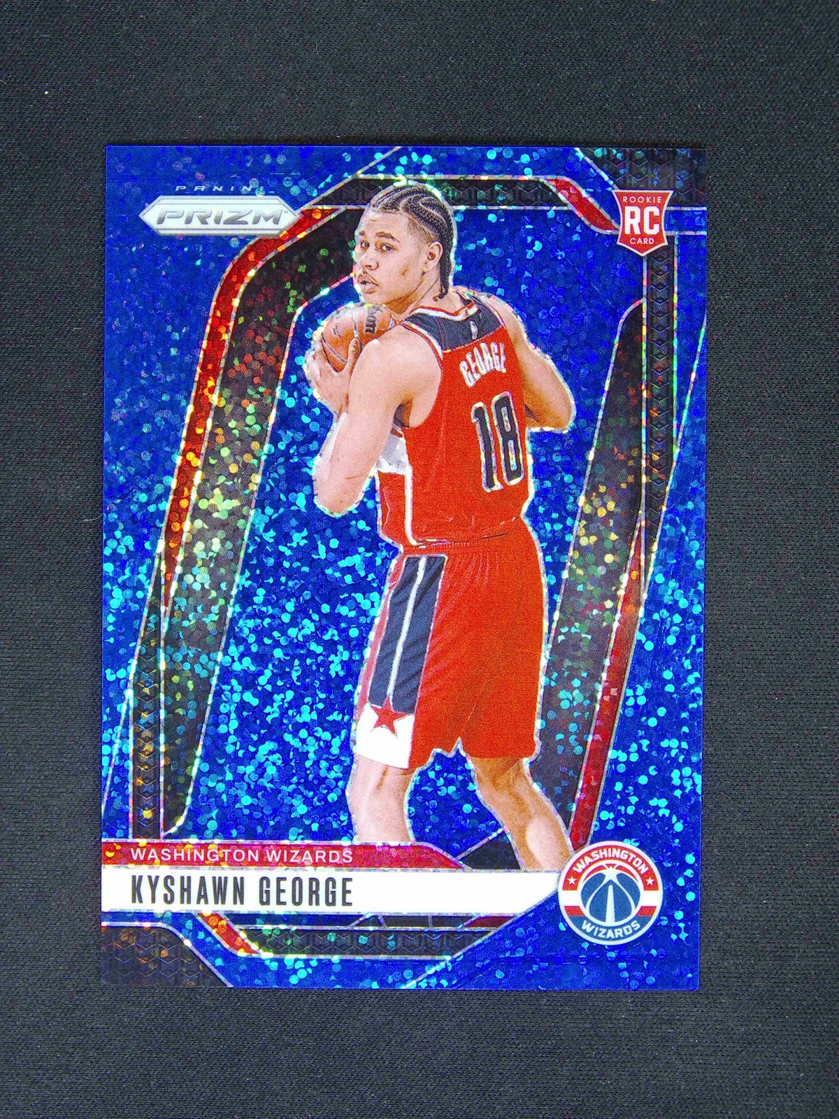 2024-25 Panini Prizm Kyshawn George #257 RC Rookie Blue Sparkle /144