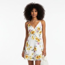 Express White floral Print sleeveless Dress NEW XL