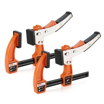 Jorgensen 4-inch Bar Clamp Set, Bar Clamp for Woodworking, Quick Release Gear Cl