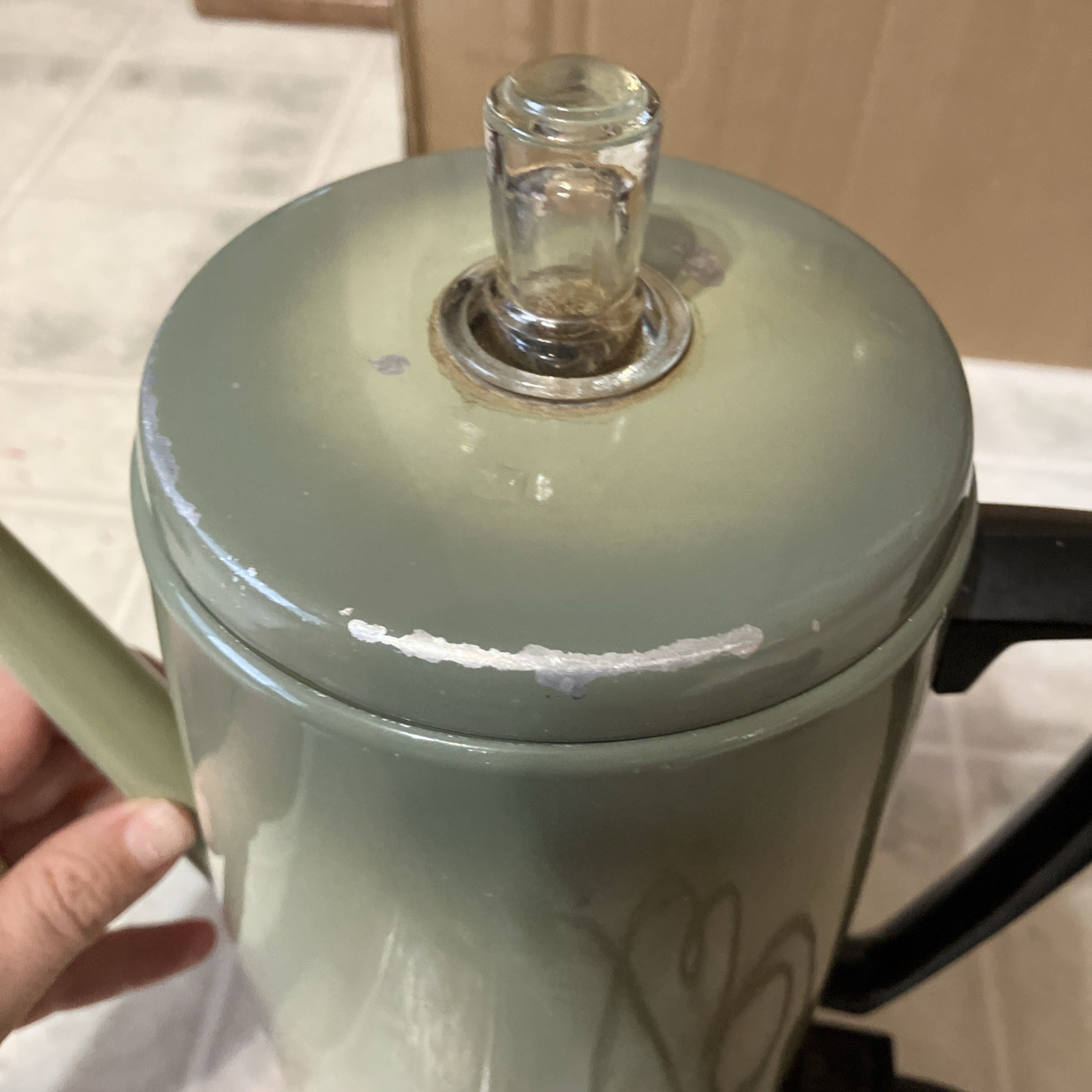 Mirro Matic Electric Percolator 9 Cup Coffee Maker Avocado green USA M-0179-37