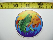FUN FISHING TAKING LURE COLORFUL CIRCLE FISH SMALL STICKER DECAL BOATING