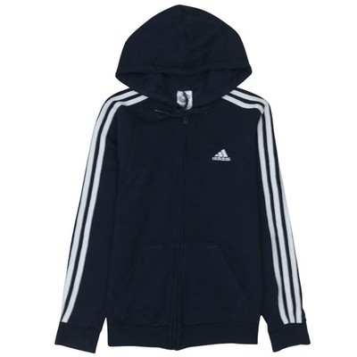 Adidas Womens Navy Full Zip Hoodie Size S 8-10 Hooded Sweatshirt