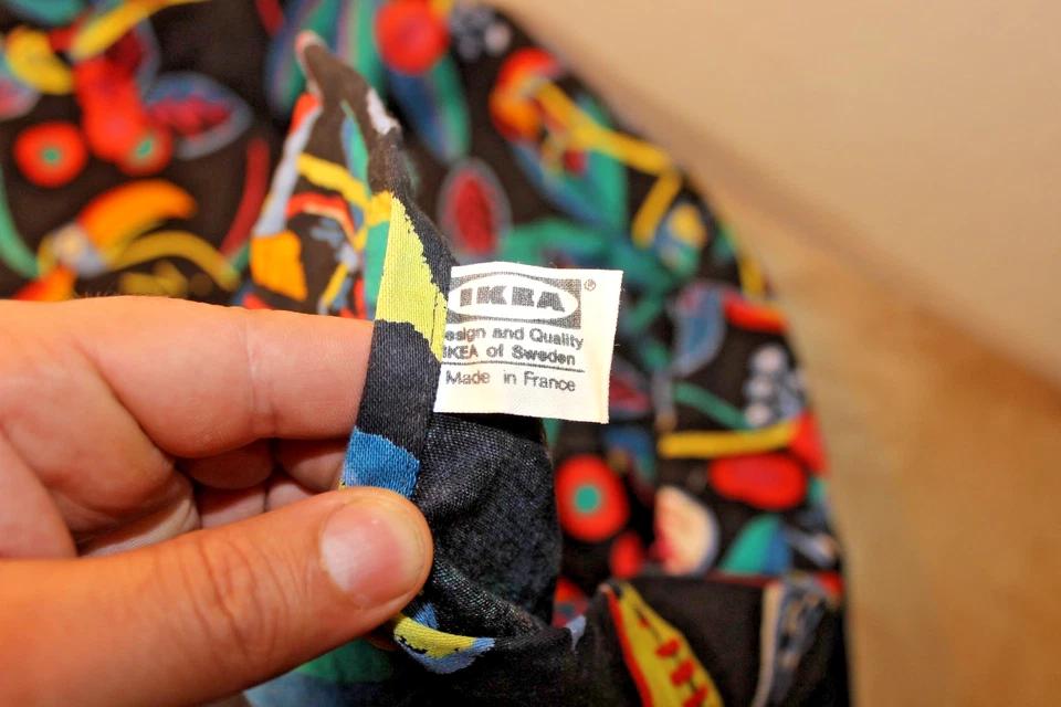 IKEA Stockholm Curtains Drapes BLACK MULTI COLOR TOUCAN VINTAGE MADE IN FRANCE - Image 4 of 4