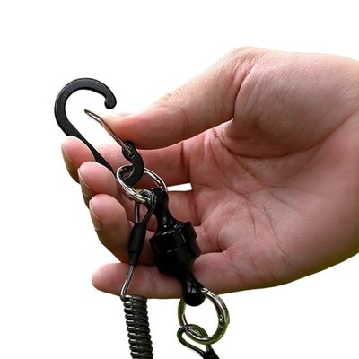 Fischgreifer Sicherheitsseil mit Stahldraht 304 Edelstahl Split Ring Netz Clip
