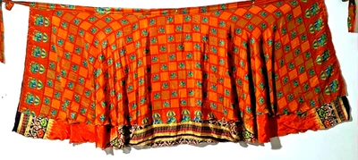 Women's Indian Sari Wrap Skirt Handmade Reversible Vintage Hippie XL Tea - Image 1 of 4