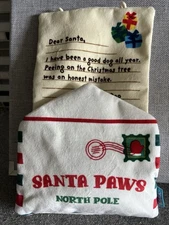 Rare HTF Bark Box M/L Santa Paws Envelope & Christmas Letter Plush Dog Toy NWOT