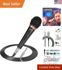 Unidirectional Handheld Microphone with XLR Cable and Windscreen Cover - Black