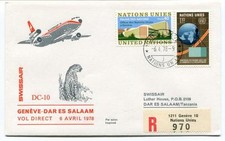 FFC 1978 Swissair First Direct Flight Geneva Dar Es Salaam Tanzania REGISTERED
