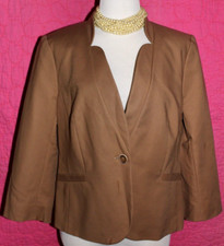 NWT 118 THE LIMITED Mocha Brown Button Blazer Sz S Lined Jacket Pockets 3/4 Slv