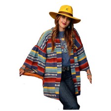 Ctw7365002 Cruel Denim Ladies Serape Print Kimono