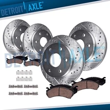 Front & Rear Drilled Slotted Rotors + Brake Pads for 2012 2013-2020 Ford F-150