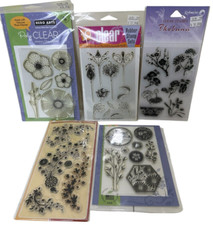 NEW 5 Packs Scrapbooking art Clear Rubber Stamp Floral Botanical crafting FLOWER