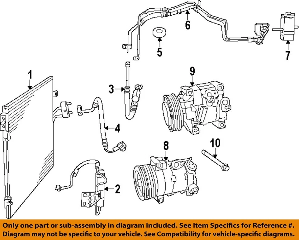 Compresor de aire acondicionado usado para: Dodge Journey 2018 2,4 L sin control automático de temperatura Foto 3 de 4