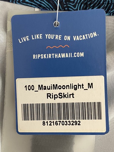 RipSkirt Hawaii Wrap Skirt M Blue Floral Maui Moonlight Beach Cover Up Swim New - Picture 5 of 6