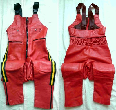 RARE Vintage 80s 90s Vanson Red Leather Race Racing Suit Jacket