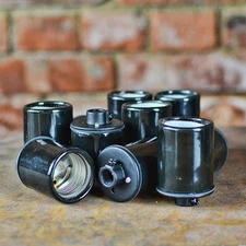 Black Porcelain Light Socket - 10-Pack - Keyless - Hanging Light - Pendant Light