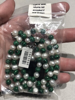 TJC Set aus echten weißen Perlenohrringen, Halskette & Armband
